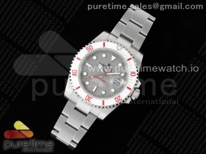 Submariner Sandblasted DIWF Best Edition White Bezel Gray Dial Dial on SS Bracelet VR3135