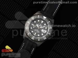 Sea Dweller 43mm Black Carbon DIWF Best Edition Black Dial on Black Nylon Strap A2824 V2