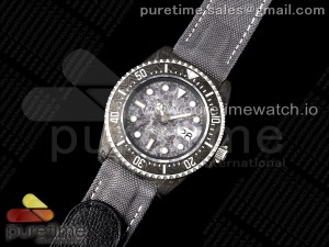 Sea Dweller 43mm Black Carbon DIWF Best Edition Gray Dial on Gray Nylon Strap A2824 V2