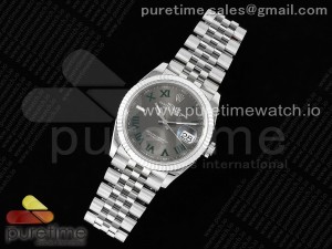 DateJust 36 SS 126234 VSF 1:1 Best Edition 904L Steel Gray Green Roman Dial on Jubilee Bracelet VS3235