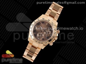 Daytona 116505 Clean 1:1 Best Edition Chocolate Dial Black Markers on RG Bracelet SA4130 V2