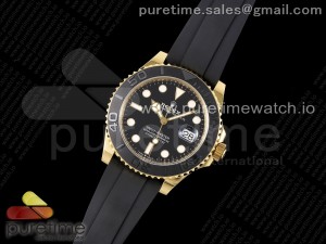 Yacht-Master 42mm 226658 YG Clean Factory 1:1 Best Edition 3D Black Ceramic Bezel on Oysterflex Strap VR3235