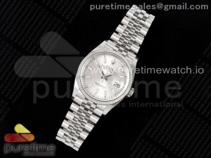 DateJust 36 126234 Clean 1:1 Best Edition 904L Steel Silver Stick Dial on Jubilee Bracelet VR3235