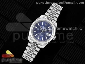 DateJust 41 126334 Clean 1:1 Best Edition 904L Steel Blue Texuted Dial on Jubilee Bracelet VR3235