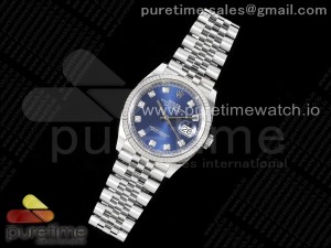 DateJust 36 126234 Clean 1:1 Best Edition 904L Steel Blue Diamonds Dial on Jubilee Bracelet VR3235