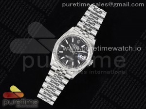 DateJust 36 126234 Clean 1:1 Best Edition 904L Steel Black Stick Dial on Jubilee Bracelet VR3235