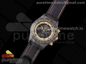 Daytona DIW Carbon Case and Bezel DIWF Edition Black/Gold Dial on Black Nylon Strap A7750