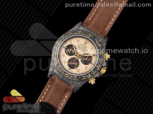 Daytona DIW Carbon Case and Bezel DIWF Edition Brown Arabic Dial on Brown Nylon Strap A7750