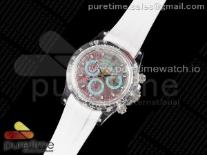 Daytona Transparent IPK Best Edition Transparent/Red Dial on White Rubber Strap SA4130