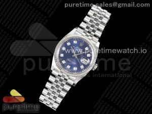 DateJust 36 126234 Clean 1:1 Best Edition 904L Steel Blue Textured Diamonds Dial on Jubilee Bracelet VR3235