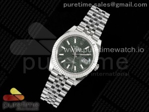 DateJust 41 126334 NTF 1:1 Best Edition 904L Steel Green Textured Stick Dial on Jubilee Bracelet VR3235