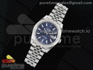 DateJust 41 126334 NTF 1:1 Best Edition 904L Steel Blue Textured Stick Dial on Jubilee Bracelet VR3235