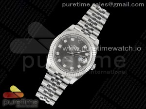 DateJust 41 126334 NTF 1:1 Best Edition 904L Steel Gray Diamonds Dial on Jubilee Bracelet VR3235