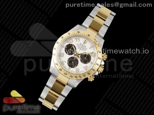 Daytona 116503 Clean 1:1 Best Edition White Dial Arabic Markers on SS/YG Bracelet SA4130 V2