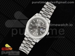 DayDate 40 SS GSF Gain Weight Gray Stick Dial on President Bracelet A2836