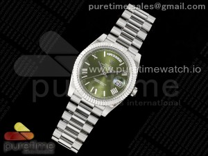 DayDate 40 SS GSF Gain Weight Green Roman Dial on President Bracelet A2836