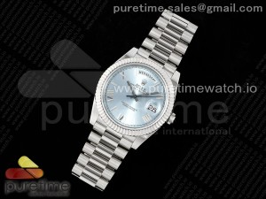 DayDate 40 SS GSF Gain Weight Ice Blue Roman Dial on President Bracelet A2836