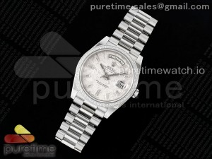 DayDate 40 SS GSF Gain Weight Meteorite Crystal Dial Diamonds Bezel on President Bracelet A2836
