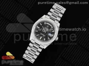 DayDate 40 SS GSF Gain Weight Black Crystal Dial on President Bracelet A2836