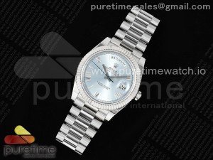 DayDate 40 SS GSF Gain Weight Ice Blue Roman Dial on President Bracelet A2836