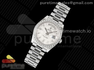 DayDate 40 SS GSF Gain Weight Meteorite Crystal Dial Diamonds Bezel on President Bracelet A2836