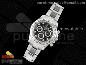 Daytona 116509 KING 1:1 Best Edition Black Diamonds Dial on SS Bracelet SH4130