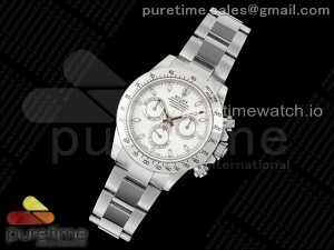 Daytona 116520 KING 1:1 Best Edition White Dial on SS Bracelet SH4130