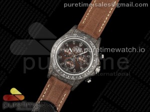 Daytona DIW Carbon/SS Case and Bezel DIWF Edition Brown Dial on Brown Nylon Strap A7750
