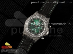 Daytona DIW Carbon/SS Case and Bezel DIWF Edition Green Dial on Black Nylon Strap A7750
