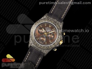 Daytona DIW Carbon/YG Case and Bezel DIWF Edition Brown Dial on Black Nylon Strap A7750