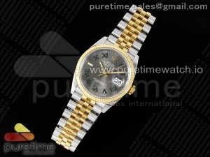 DateJust 36 SS/YG 126233 VSF 1:1 Best Edition 904L Steel Gray Dial Green Roman Marker on Jubilee Bracelet VS3235