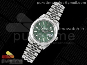 DateJust 41 126300 Polished Bezel KING 1:1 Best Edition 904L Steel Green Textured Dial on Jubilee Bracelet VR3235