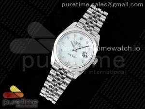 DateJust 41 126300 Polished Bezel KING 1:1 Best Edition 904L Steel White MOP Dial on Jubilee Bracelet VR3235