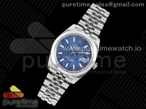 DateJust 41 126300 Polished Bezel KING 1:1 Best Edition 904L Steel Blue Textured Dial on Jubilee Bracelet VR3235