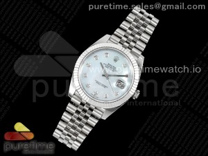 DateJust 41 126334 Fluted Bezel KING 1:1 Best Edition 904L Steel White MOP Dial on Jubilee Bracelet VR3235