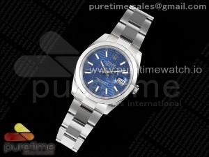 DateJust 41 126300 Polished Bezel KING 1:1 Best Edition 904L Steel Blue Textured Dial on Oyster Bracelet VR3235