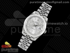 DateJust 41 126334 Fluted Bezel ARF 1:1 Best Edition 904L Steel Silver Stick Dial on Jubilee Bracelet VR3235