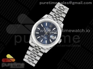 DateJust 41 126334 Fluted Bezel ARF 1:1 Best Edition 904L Steel Blue Stick Dial on Jubilee Bracelet VR3235