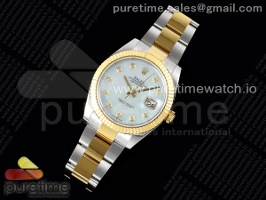 DateJust 41 126333 Fluted Bezel KING 1:1 Best Edition 904L Steel Blue MOP Diamonds Dial on Oyster Bracelet VR3235