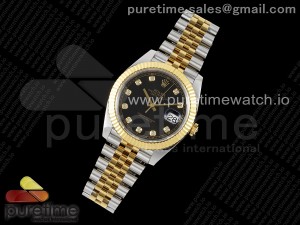 DateJust 41 126333 Fluted Bezel KING 1:1 Best Edition 904L Steel Black Diamonds Dial on Jubilee Bracelet VR3235