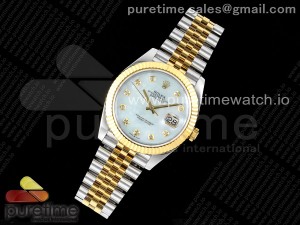 DateJust 41 126333 Fluted Bezel KING 1:1 Best Edition 904L Steel Blue MOP Diamonds Dial on Jubilee Bracelet VR3235