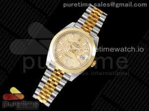 DateJust 41 126303 Polished Bezel KING 1:1 Best Edition 904L Steel YG Textured Dial on Jubilee Bracelet VR3235