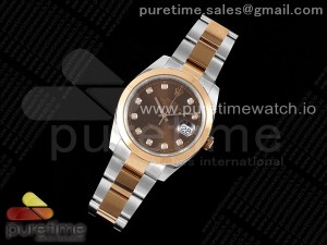 DateJust 41 126331 Fluted Bezel KING 1:1 Best Edition 904L Steel Brown Diamonds Dial on Oyster Bracelet VR3235