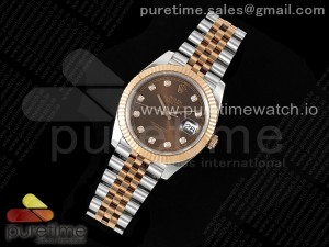 DateJust 41 126331 Fluted Bezel KING 1:1 Best Edition 904L Steel Brown Diamonds Dial on Jubilee Bracelet VR3235