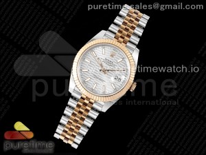 DateJust 41 126331 Fluted Bezel KING 1:1 Best Edition 904L Steel Silver Textured Dial on Jubilee Bracelet VR3235