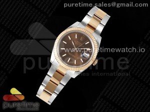 DateJust 41 126331 Fluted Bezel KING 1:1 Best Edition 904L Steel Brown Stick Dial on Oyster Bracelet VR3235