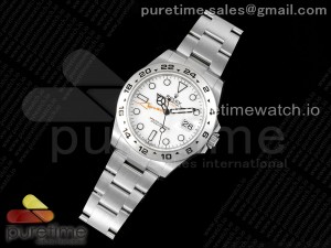 Explorer II 42mm 226570 Black 904L SS GMF 1:1 Best Edition White Dial on Bracelet VR3285 CHS