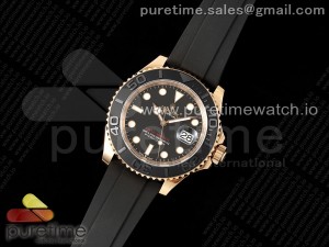 Yacht-Master 126655 904L Steel AR+F 1:1 Best Edition Black Dial on Oysterflex Strap VR3235