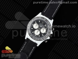 Daytona DIW White Carbon Case DIWF Edition Black/White Dial on Black Nylon Strap A7750