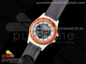 Daytona DIW White Carbon Case DIWF Edition Gray/White Dial Orange Bezel on Gray Nylon Strap A7750